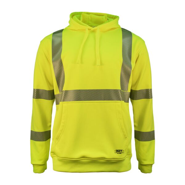 Key ANSI Class 3 Hi-Vis Segmented Tape Fleece Pullover Hoodie 878-C ANSI Class 3 Hi-Vis Segmented Tape Fleece Pullover Hoodie Thumbnail