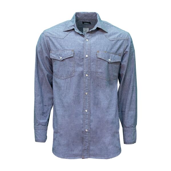 Key Blue Chambray Long Sleeve Western Shirt 5017 Blue Chambray Long Sleeve Western Shirt Thumbnail