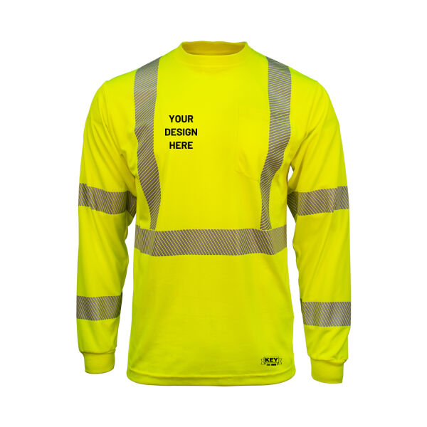 CUSTOM ANSI Class 3 Segmented Tape UltraSoft Long Sleeve Pocket Tee Thumbnail