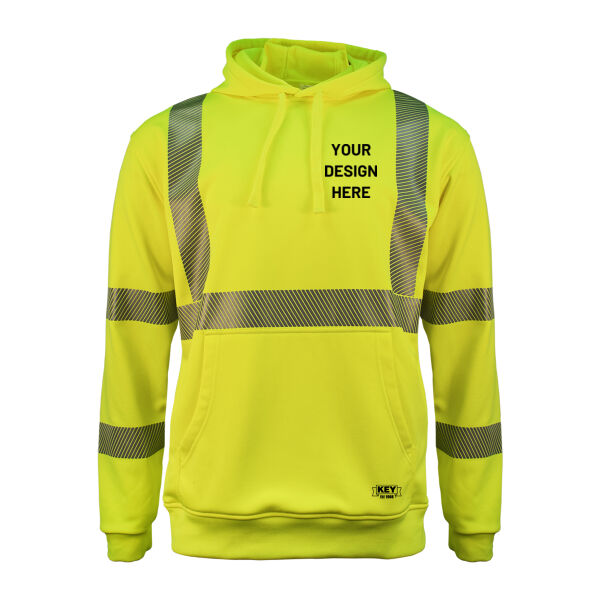 CUSTOM ANSI Class 3 Hi-Vis Segmented Tape Fleece Pullover Hoodie Thumbnail