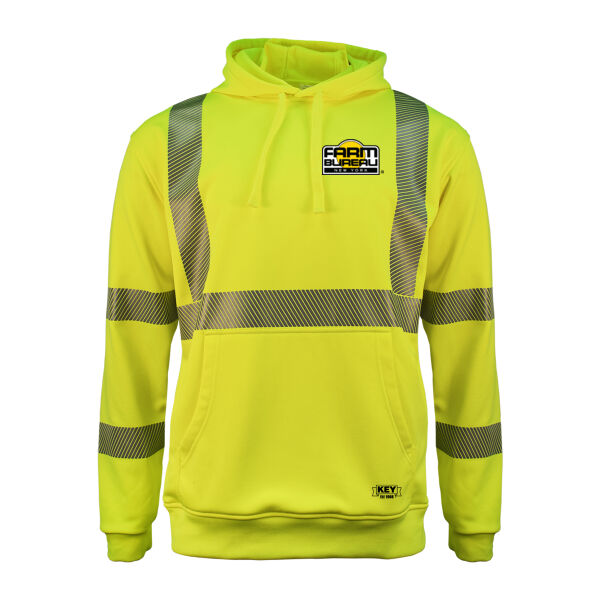 NYFB ANSI Class 3 Hi-Vis Segmented Tape Fleece Pullover Hoodie Thumbnail