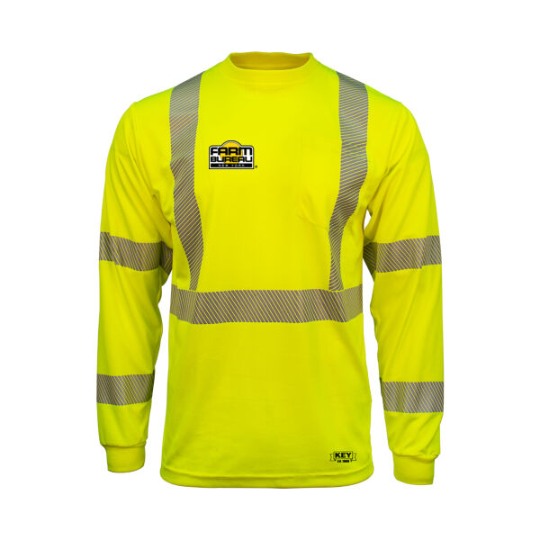NYFB ANSI Class 3 Segmented Tape UltraSoft Long Sleeve Pocket Tee Thumbnail